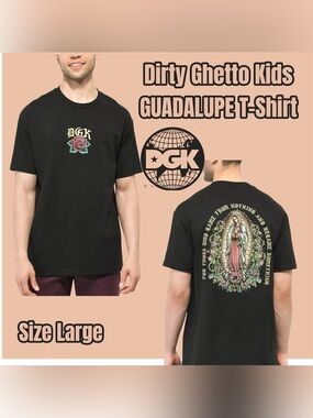 DGK "Guadalupe" short-sleeve graphic t-shirt, Size Large (Black)